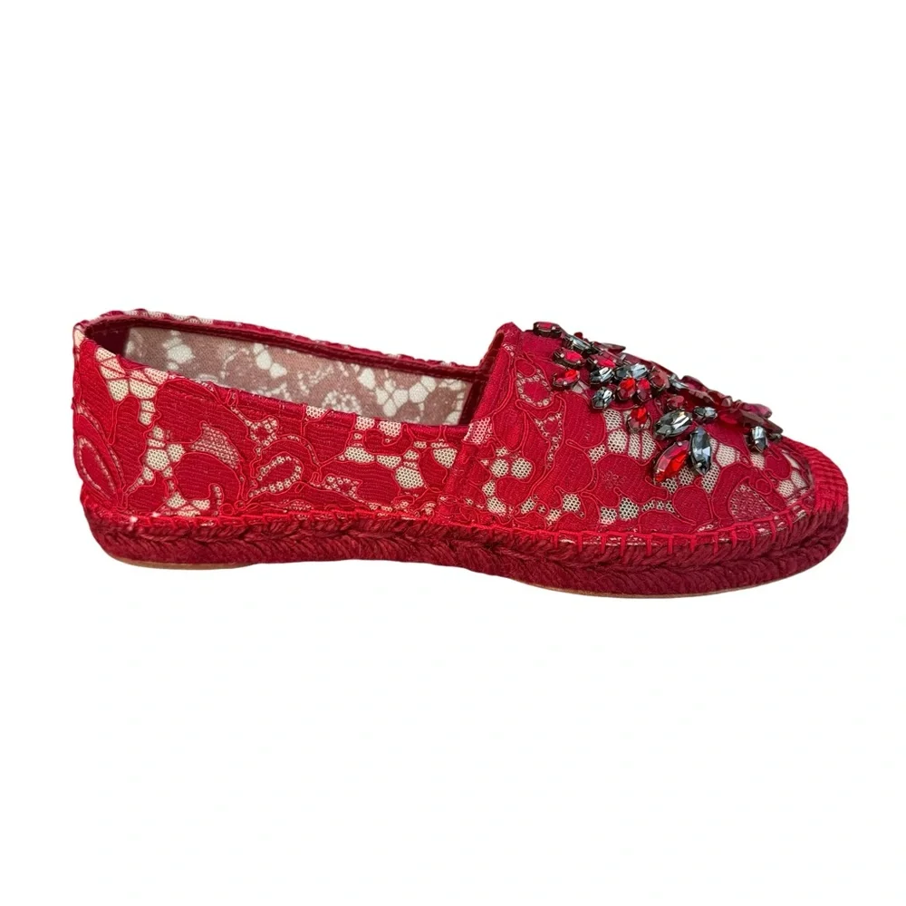 Dolce & Gabbana Swarovsky Red Flats  Espadrilles